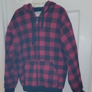 Red and Black Plaid Hoodie